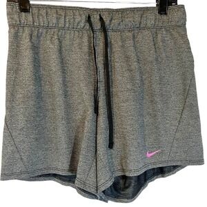 Nike Dri-Fit Heather Gray Pink Roll Waist Training Shorts